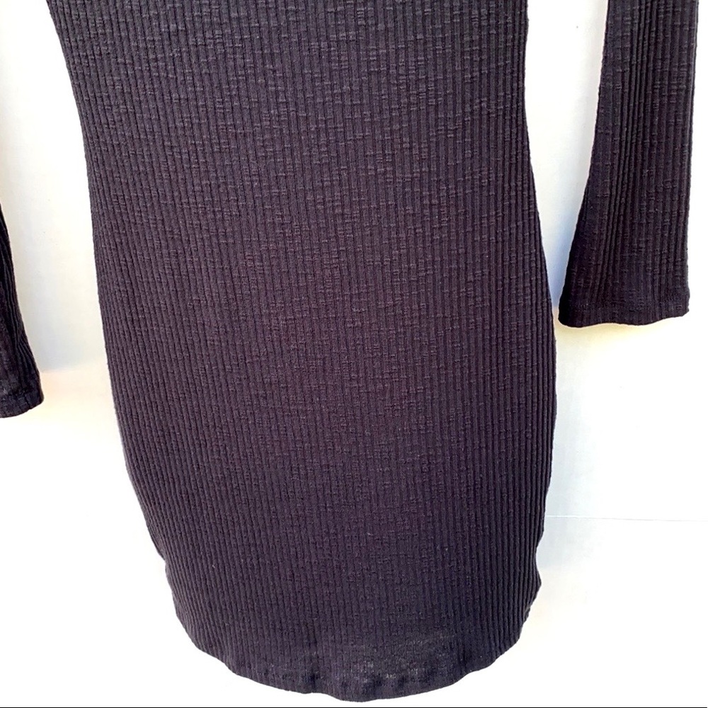 Princess Polly Womens Size 4 black long sleeve ribbed double cutout dress - Picture 5 of 8